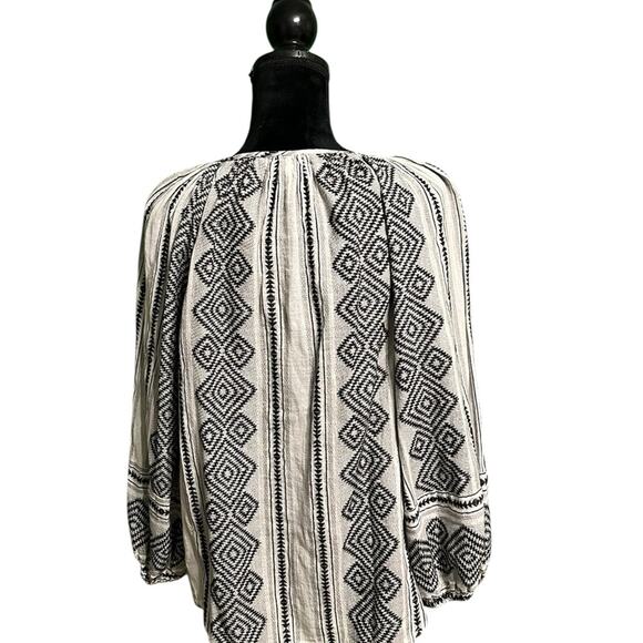 Velvet by Graham & Spencer Louise Jacquard Top - 100% Cotton Black Boho Classic - Picture 15 of 16